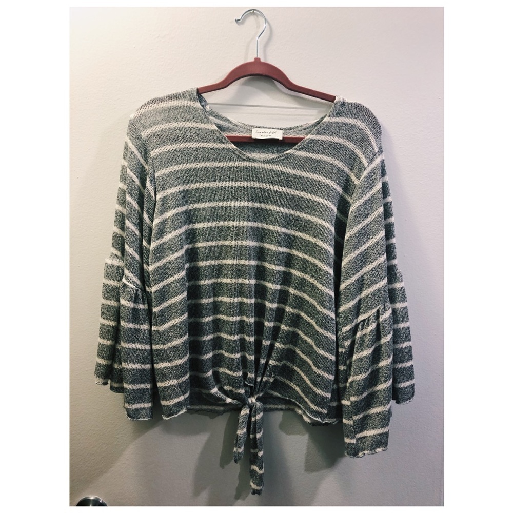 Ultra soft Tie Front Striped Shirt